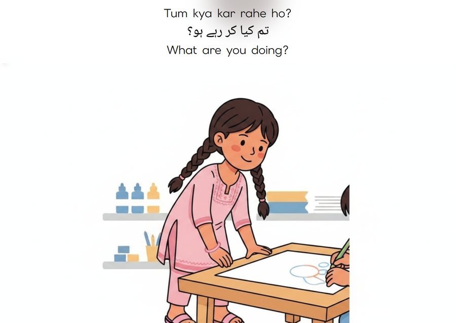 Flashcard: What are you doing? (تم کیا کر رہے ہو؟)
