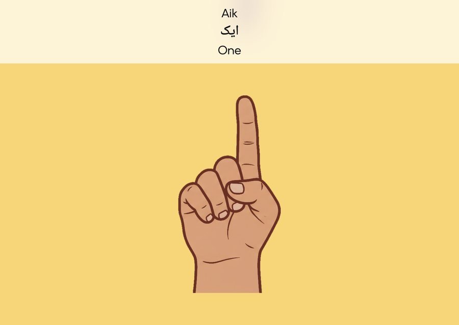 Flashcard: One (ایک)