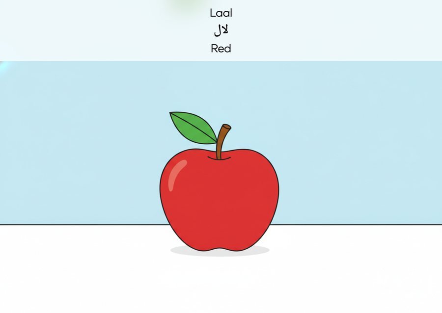 Flashcard: Red (لال)