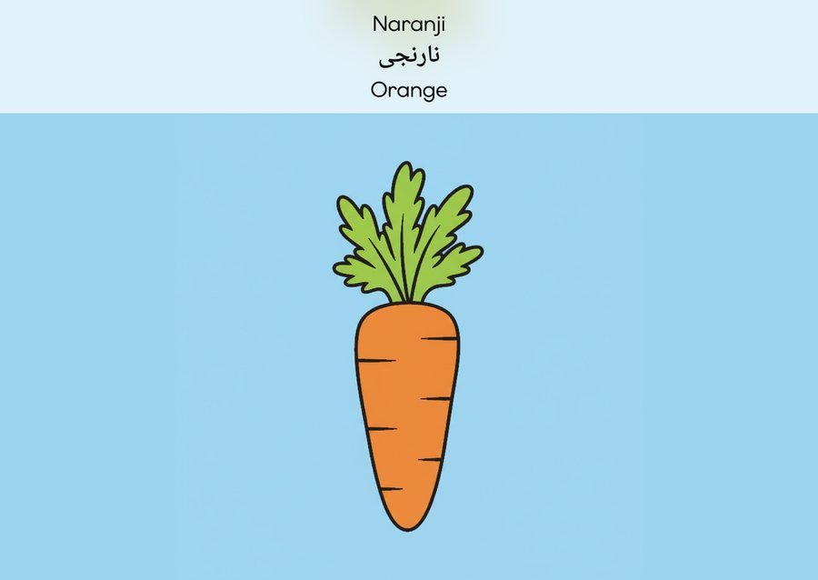 Flashcard: Orange (نارنجی)
