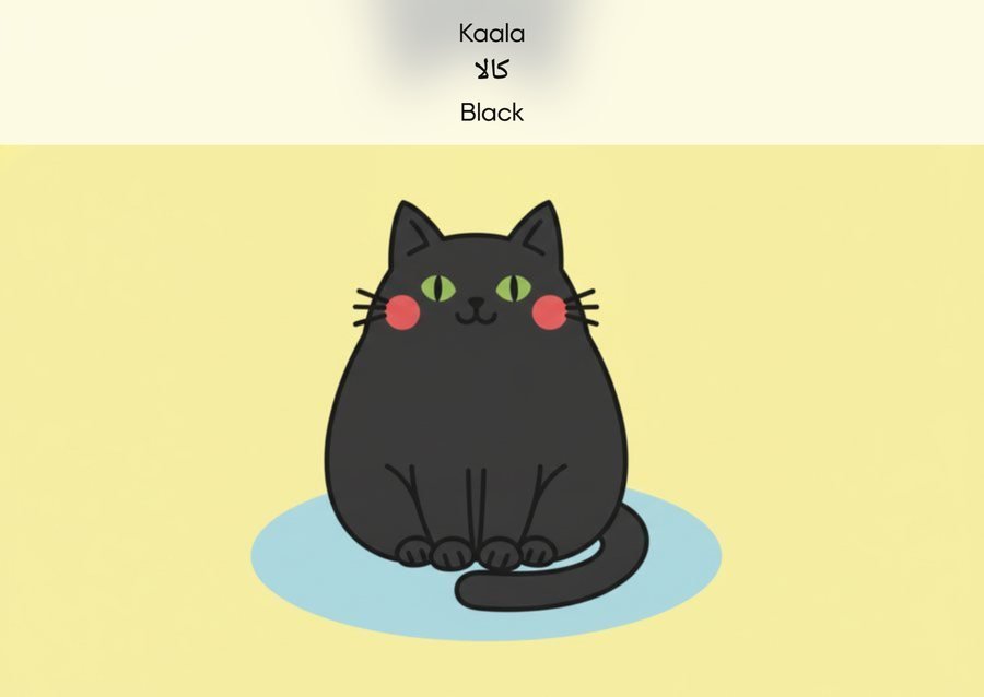 Flashcard: Black (کالا)
