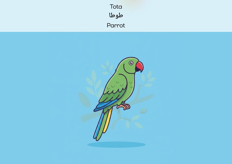 Flashcard: Parrot (طوطا)
