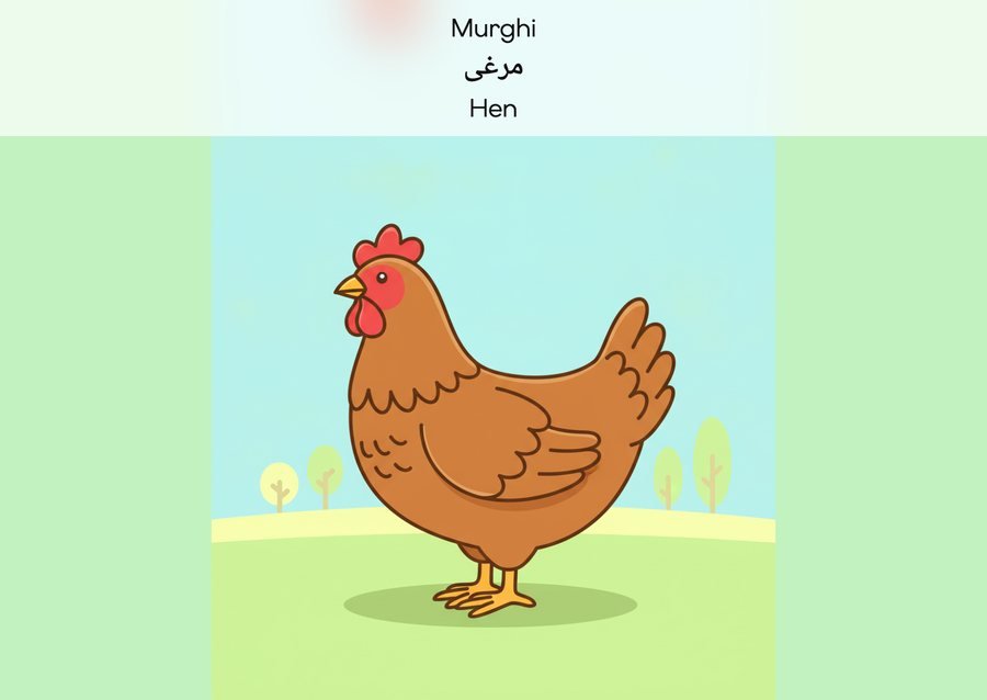 Flashcard: Hen (مرغی)