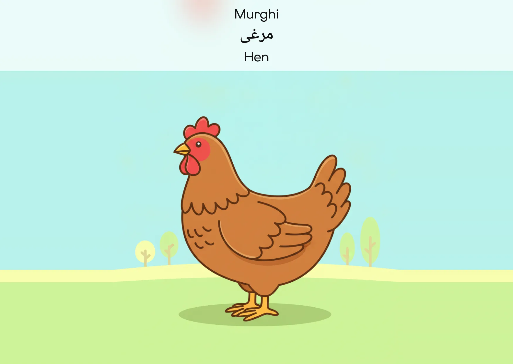 Flashcard: Hen (مرغی)