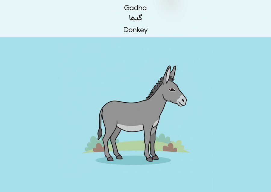Flashcard: Donkey (گدھا)